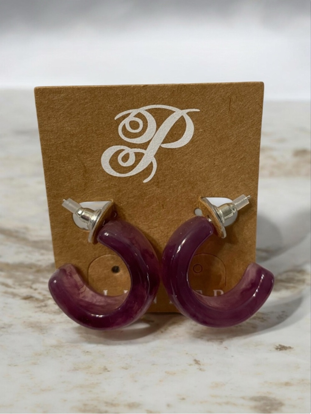 Plunder Purple Lucite Hoop
Earrings